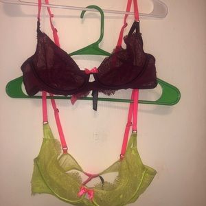 Victoria secret neon pink bra strap bra bundle